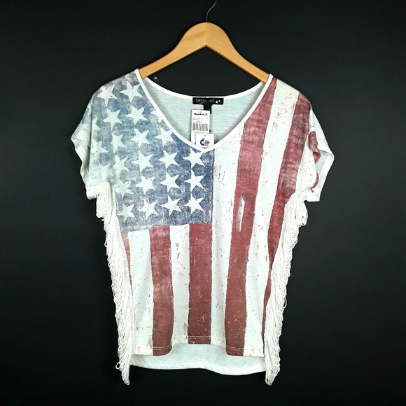 Buckle Tops - BUCKLE Living Doll L.A. American Flag 4th of July
